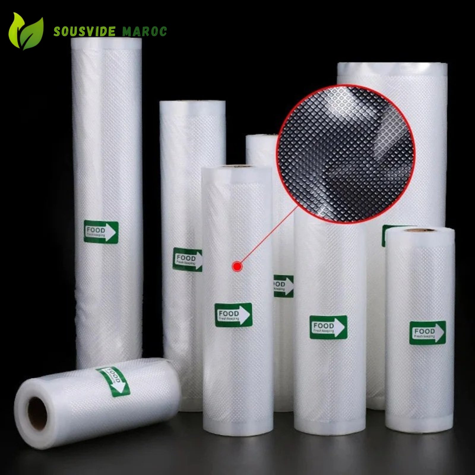 Sacs sous vide alimentaires – Pack de 2 rouleaux 15 × 500 cm (5M) , compatibles appareils sous vide